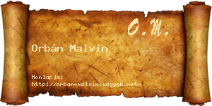 Orbán Malvin névjegykártya