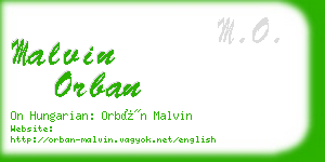 malvin orban business card